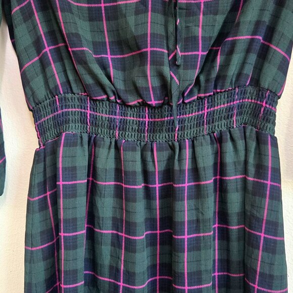 J. Crew – Green Tartan Plaid Dress with Pink Lines – Size Small (Fits Medium) - Picture 5 of 10